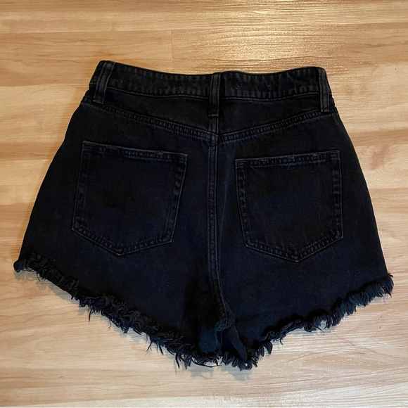 Wild Fable Highest Rise Black Cut Off Shorts Size 2 Denim Distressed Accents - Picture 3 of 9